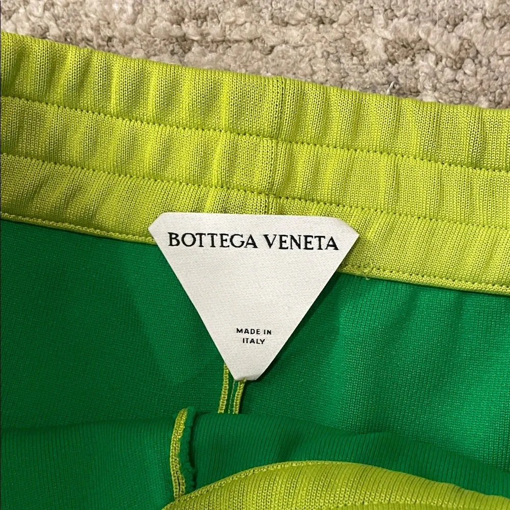Bottega Veneta Neon Lime Track Pants with Green Side Stripes - Picture 2 of 6